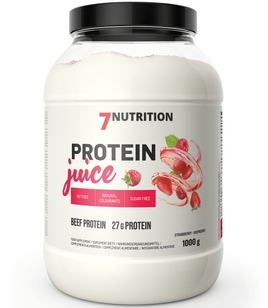 7NUTRITION Protein Juice 1 kg Hovězí Protein Bez Cukru jahoda-malina