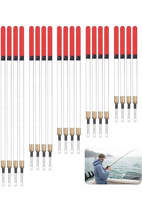 Zestaw 19 Spławików długości od 11 do 19 cm plastikowe , transparentne