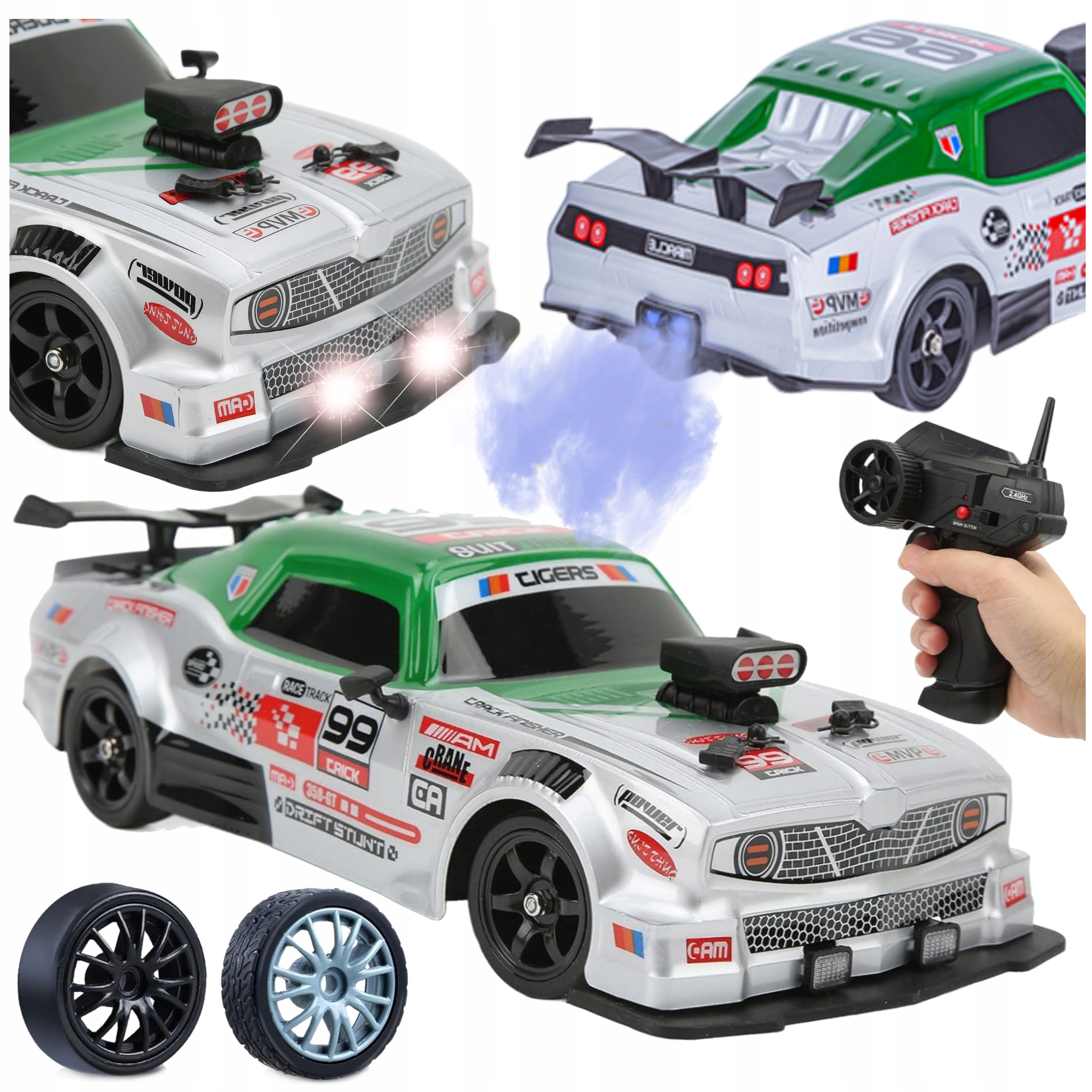 Auto Zdalnie Sterowany Samochód Pilot Rc Sterowane do Driftu Dym Napęd 4x4