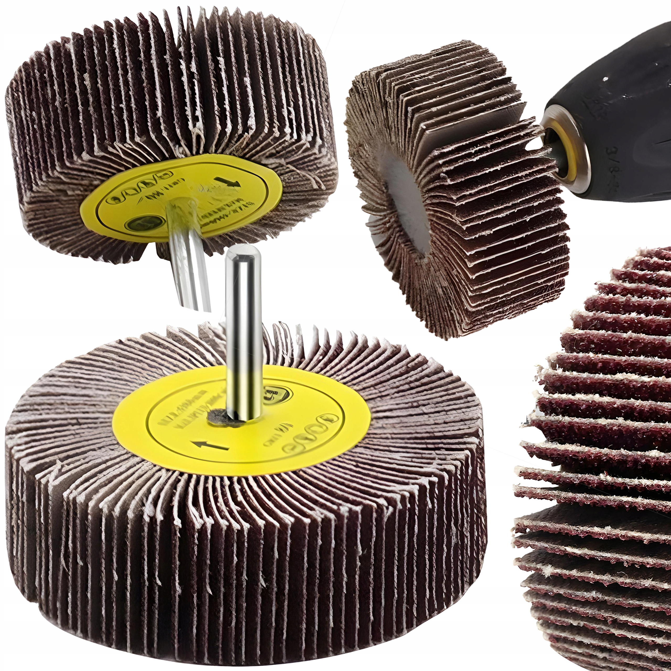 ŚCIERNICA TRZPIENIOWA LISTKOWA NA WIERTARKĘ WKRĘTARKĘ 30x20mm GRADACJA P60