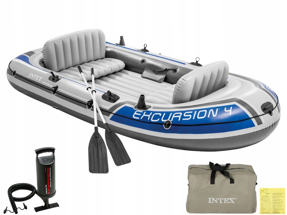 Ponton Excursion 4 osoby POMPKA WIOSŁA Intex 68324 Turystyczny MODEL 2024
