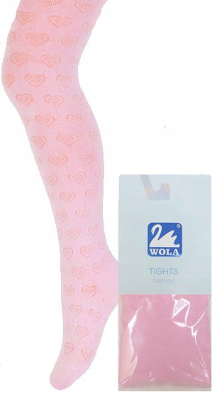 

Rajstopy Wola Tights żakard 128-134 różowe serca