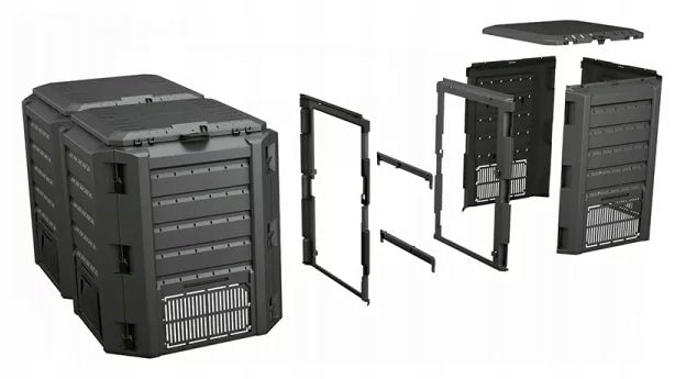 Kompostownik modułowy dwukomorowy 800L czarny EAN (GTIN) 5905197595429