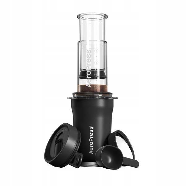 Aeropress Go Plus Kompaktowy Zaparzacz Do Kawy Z Kubkiem Termicznym Czarny