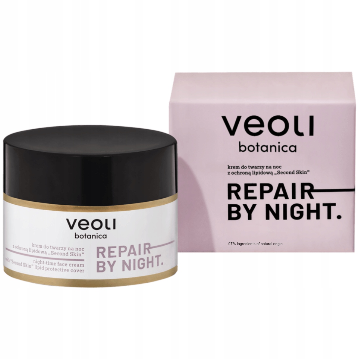 Veoli Botanica „Second Skin“ Repair By Night Noční krém na obličej, 50 ml