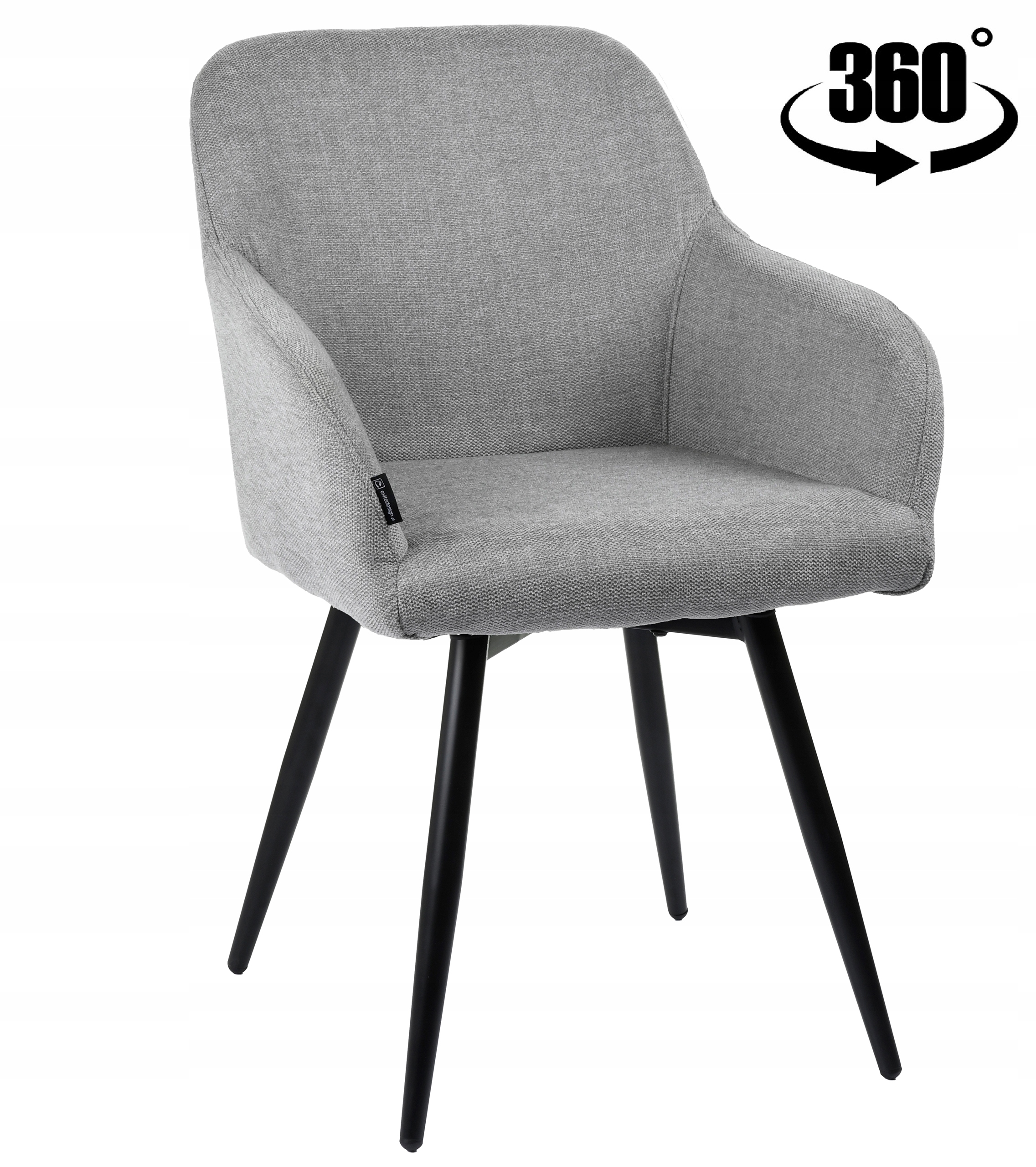 Krzesło obrotowe tapicerowane szare do salonu jadalni kuchni Esmo