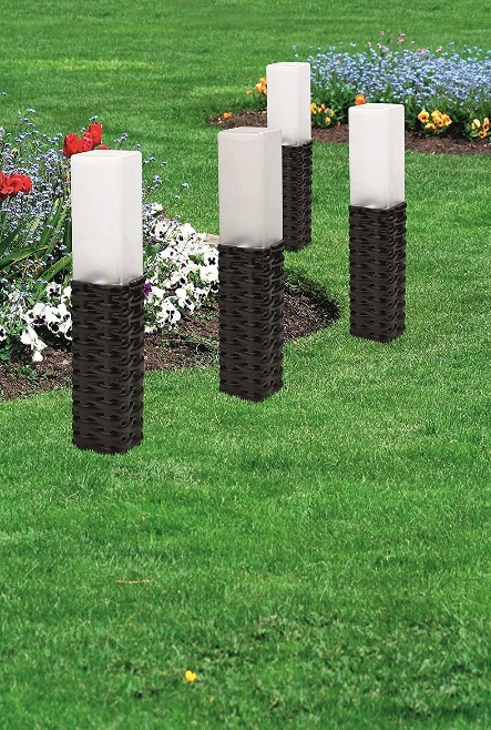 LAMPKI SOLARNE OGRODOWE RATTANOWE SOLAR 4szt 43cm Marka Strend Pro