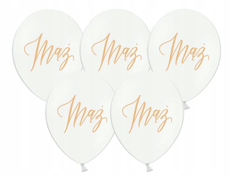 

Balony Białe Mąż Złoty 30cm 5szt
