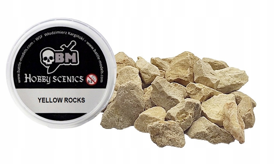 Kamienie Grys żółty 10-40 mm do makiet - 155 ml