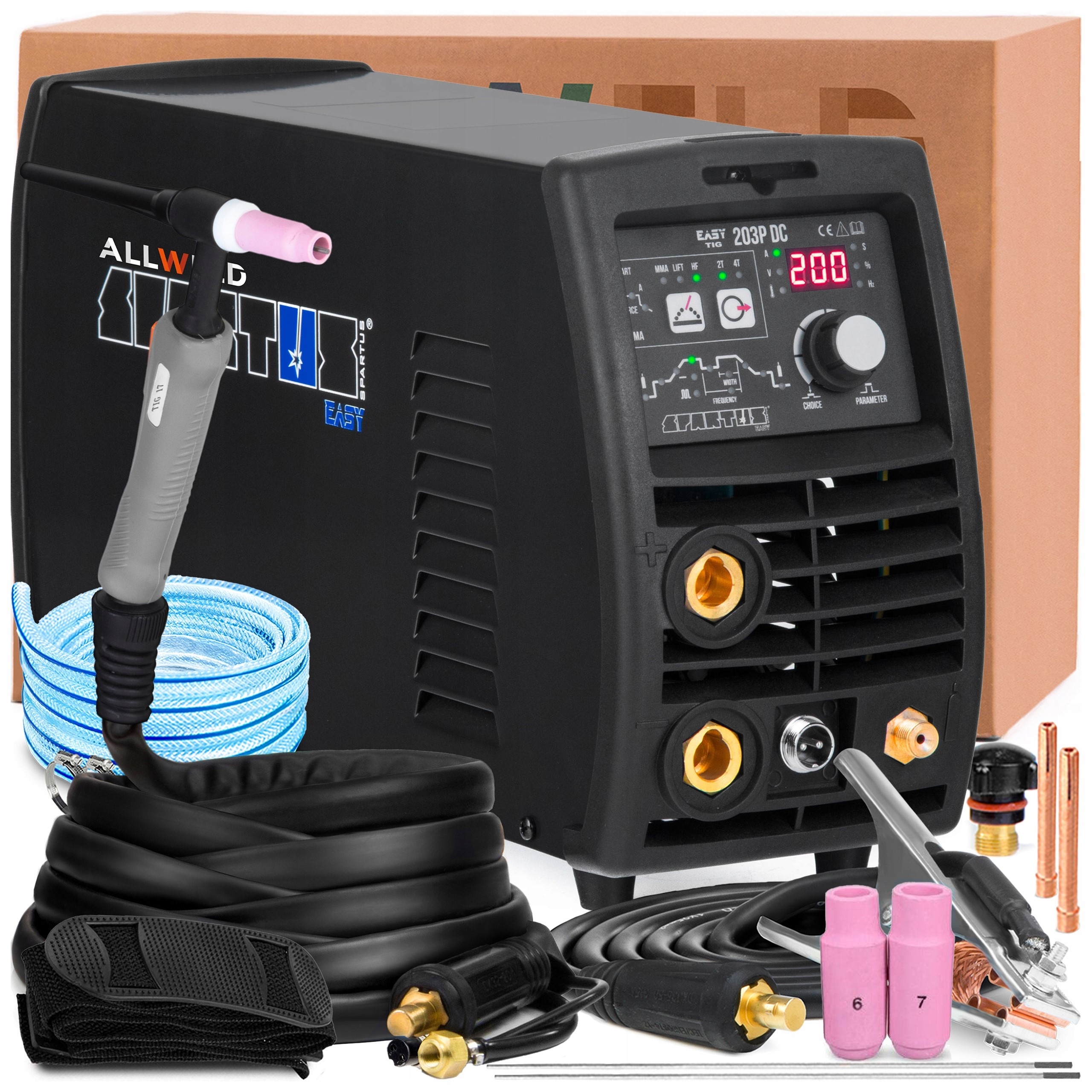 Spawarka Inwertorowa Easytig 203P DC Hf Lift Puls Mma 230V 200A Do Stali