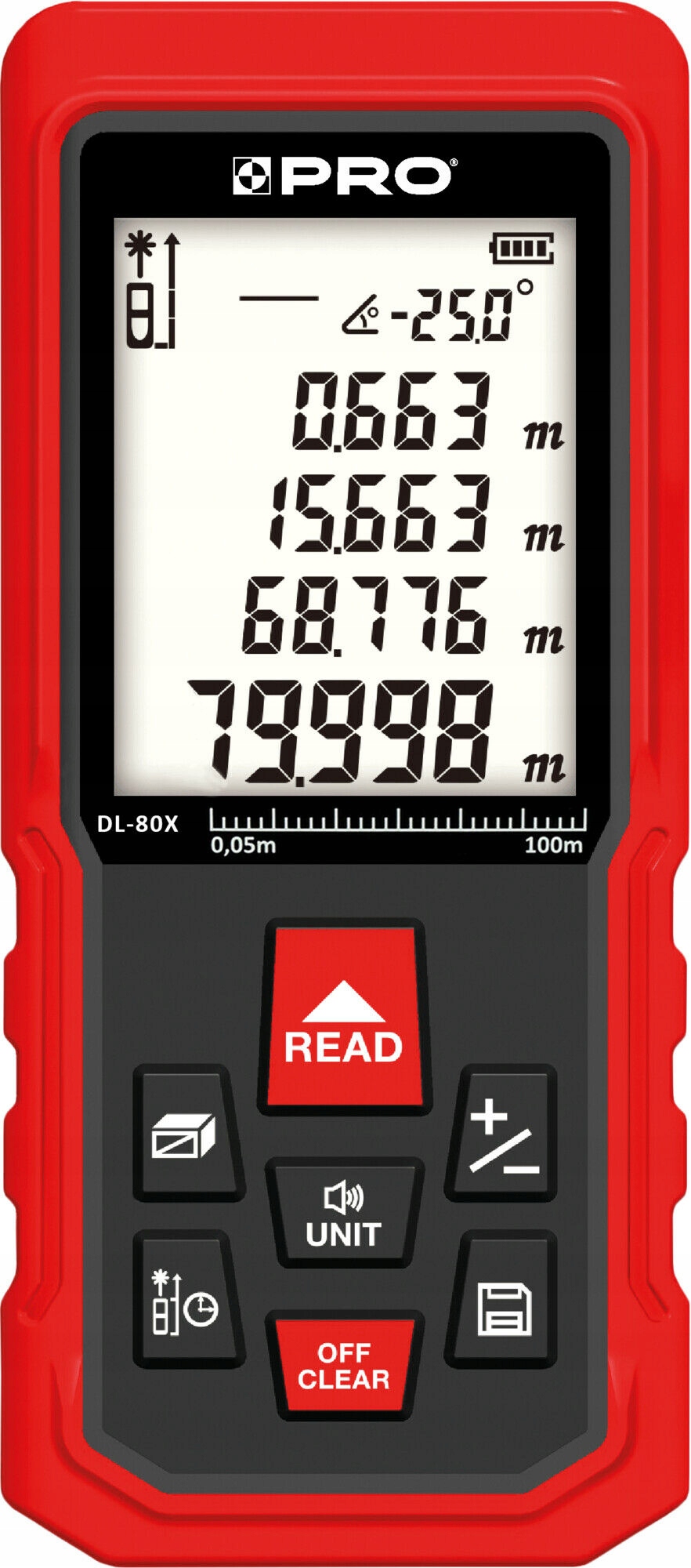 

Dalmierz laserowy Pro DL-80X 80m miernik cyfrowy