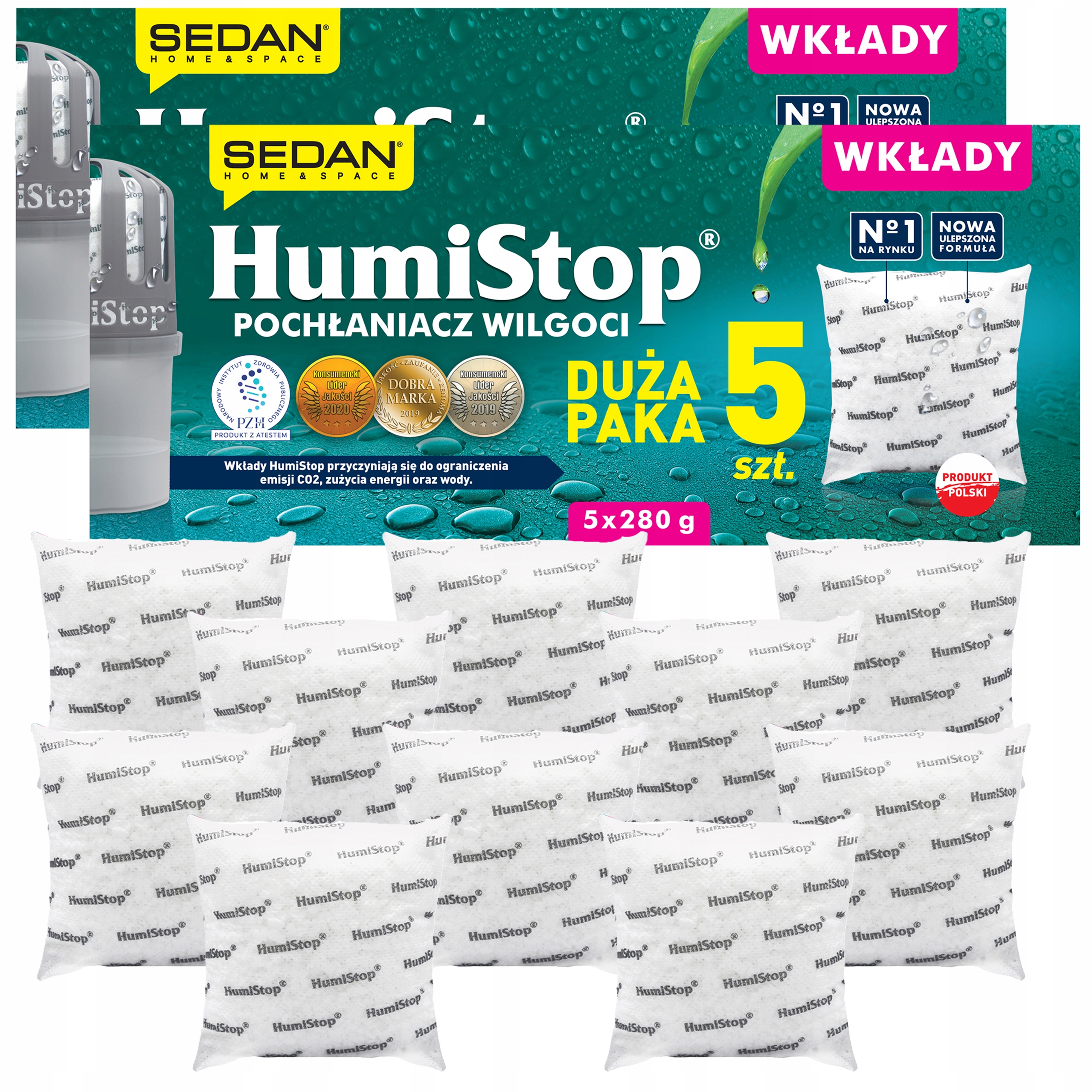 10 x Náhradní náplň Humistop do pohlcovače vlhkosti Sedan 280 g, odvlhčovač