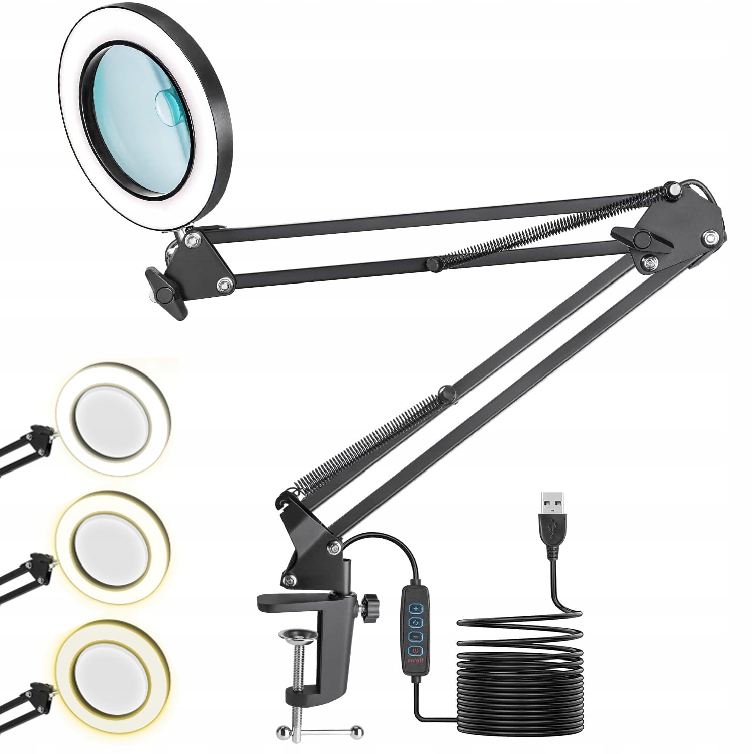 Led stolní lampa Lupa kosmetická Sklo zvětšovací Lampička Silná světlá