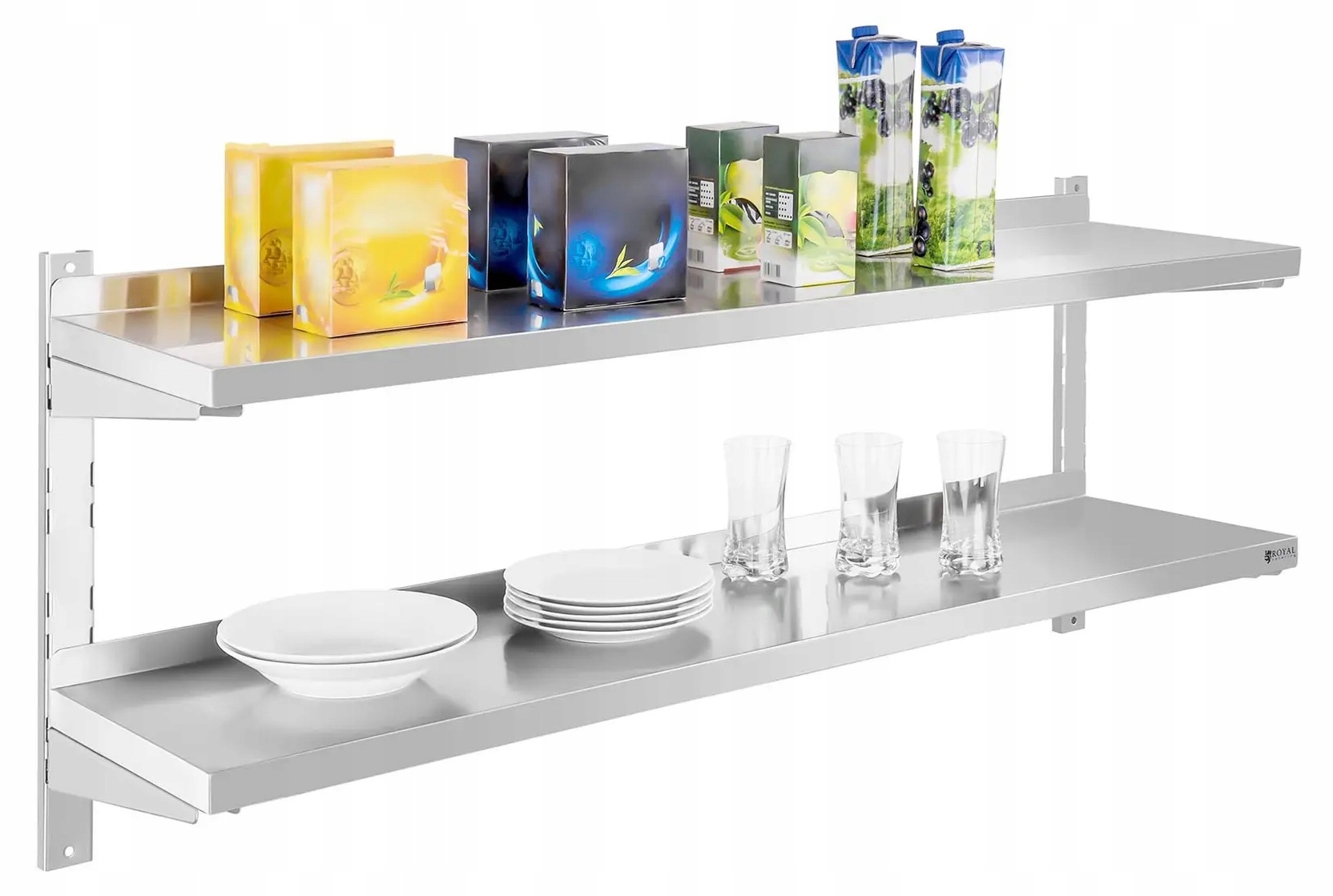 Półka wisząca 2-poziomowa 140x55 cm Royal Catering RCWR-140.2 10010361