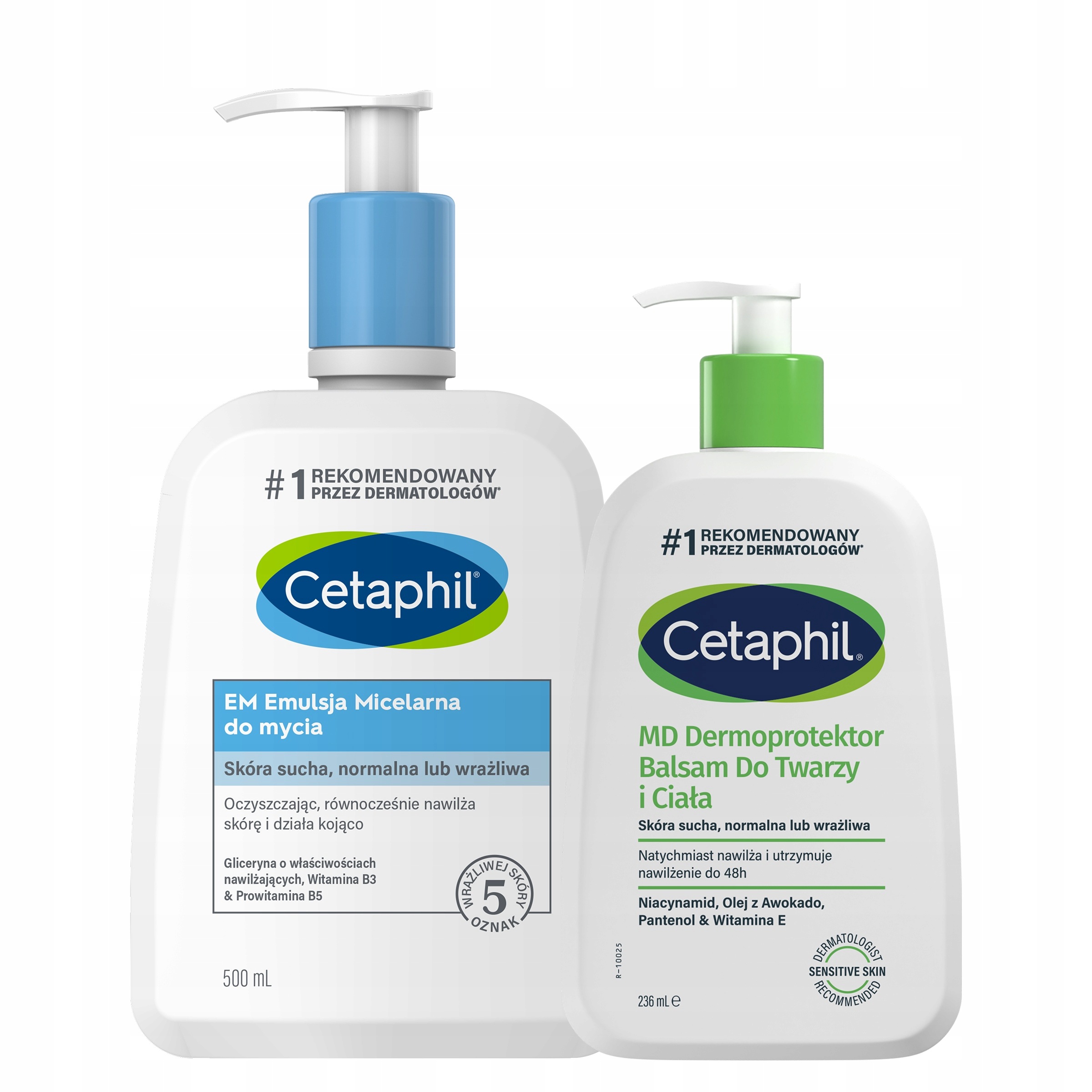 Zestaw Cetaphil MD Balsam nawilżający 236 ml i Em Emulsja micelarna 500 ml