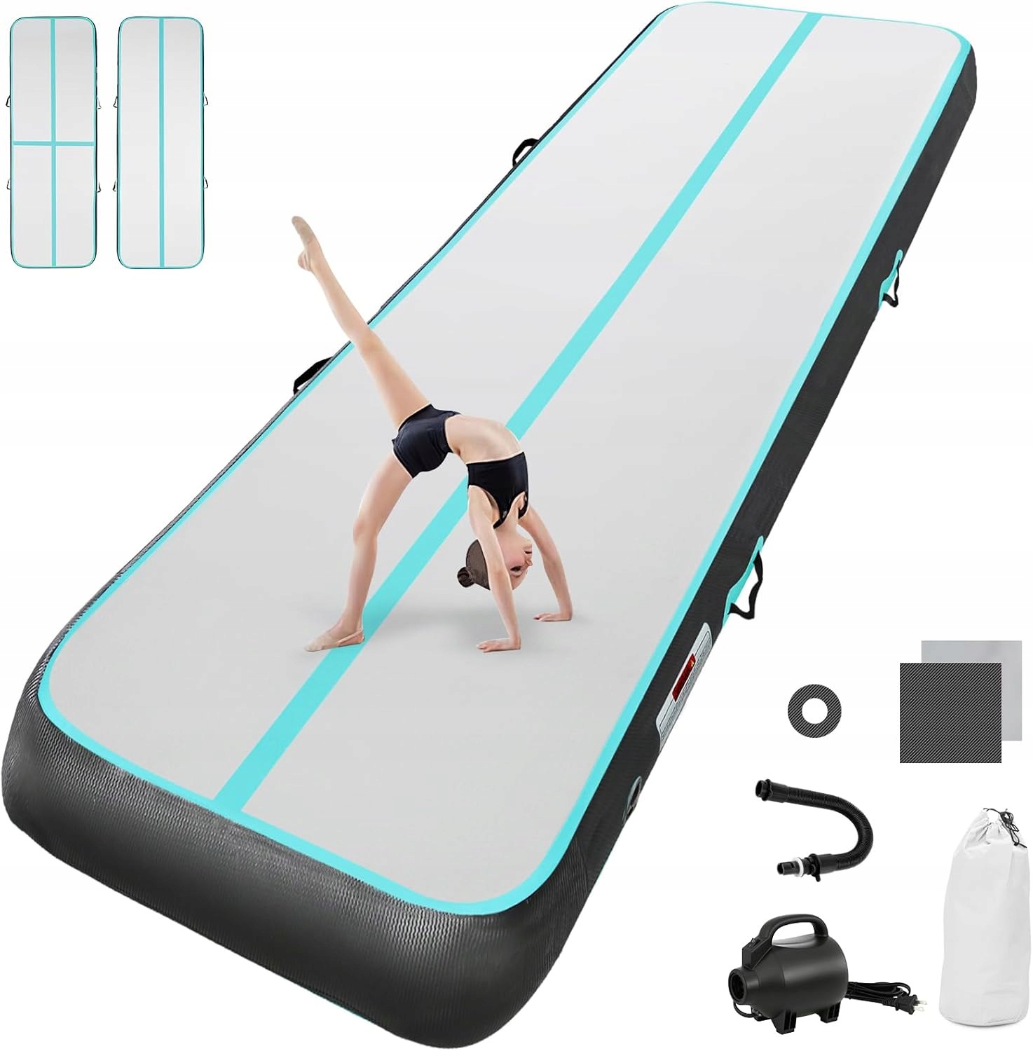 Airtrack Mata Treningowa Gimnastyczna Pvc 200x100x10cm Z Pompką