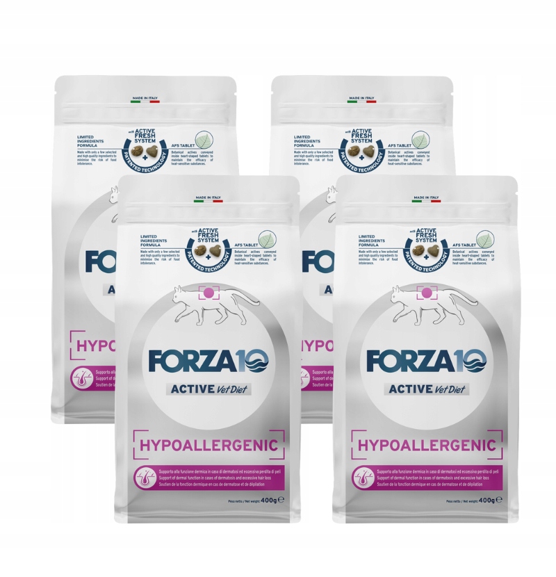 Forza10 Veterinární dieta Hypoallergenic Active pro kočky 4 x 400 g