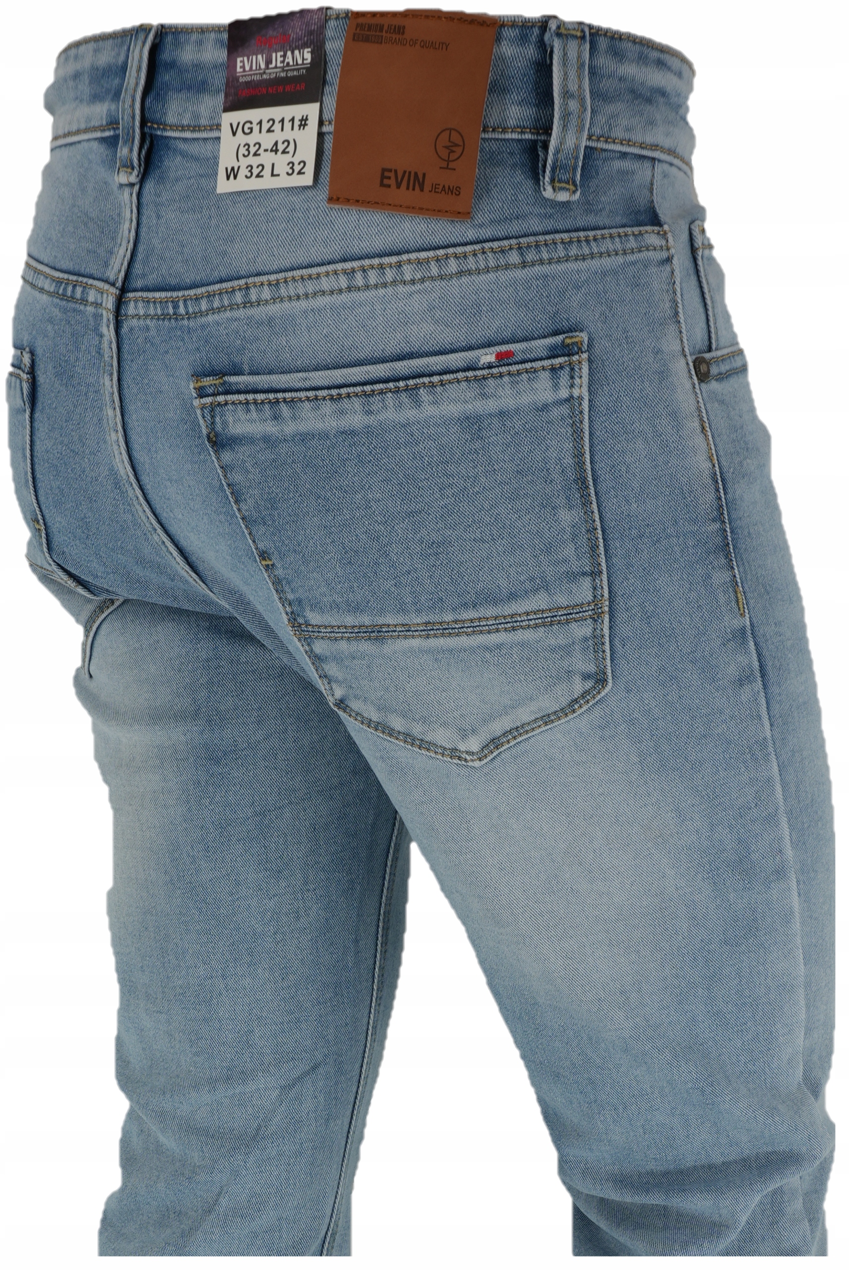 Jeansy Męskie Proste Jasny Jeans Evin VG12 L32 W34