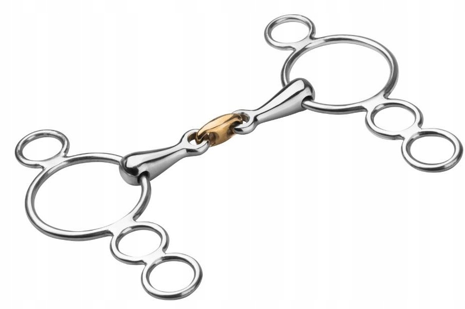 WĘDZIDŁO PESSOA DLA KONIA KONI WIELOKRĄŻEK PODWÓJNIE ŁAMANY 14,5 CM