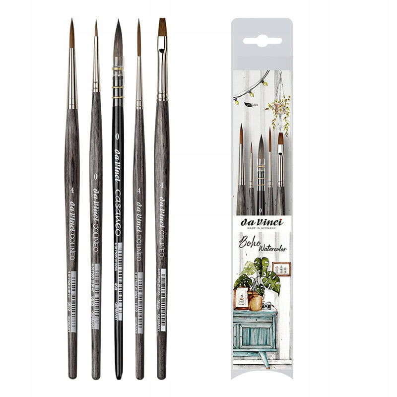Pędzle do akwareli da Vinci Boho Watercolor Set Frau von Bommel 5 szt.