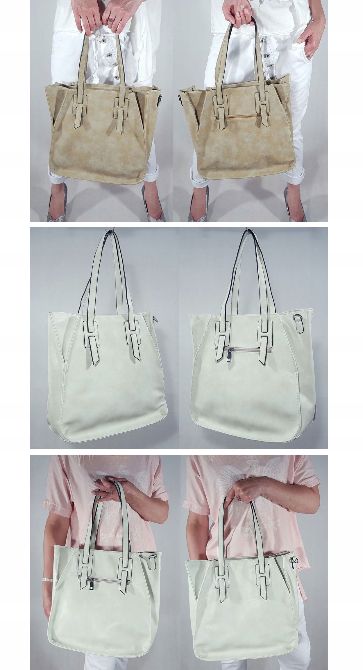 TOREBKA CELINA TORBA TRAPEZ DŁUGIE RĄCZKI PHANTOM Cechy dodatkowe breloczek ćwieki frędzle kieszonka na telefon nóżki ochronne organizer