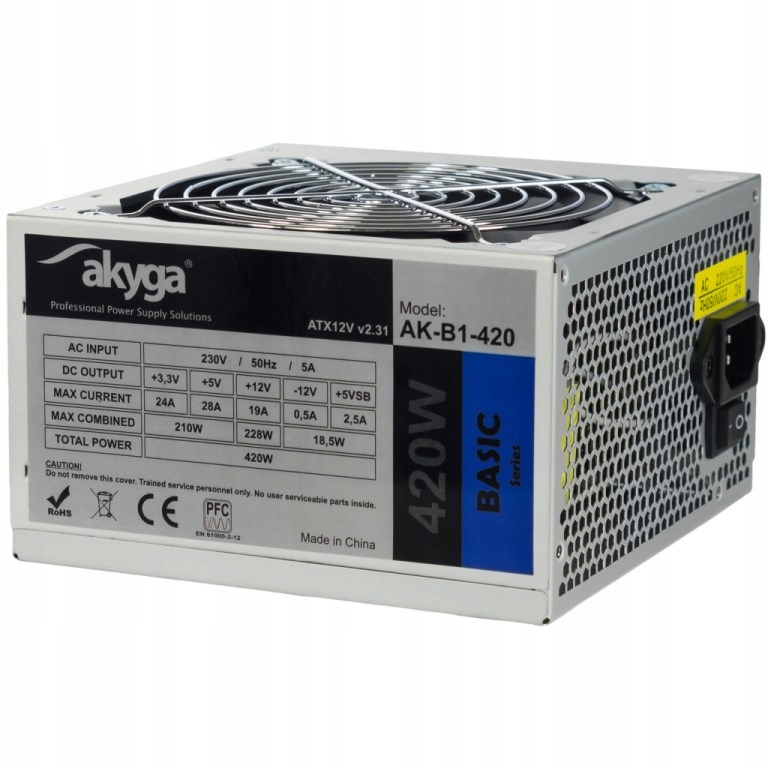 Zasilacz Akyga AK-B1-420 (420 W; Pasywne; 120 mm) Nowy