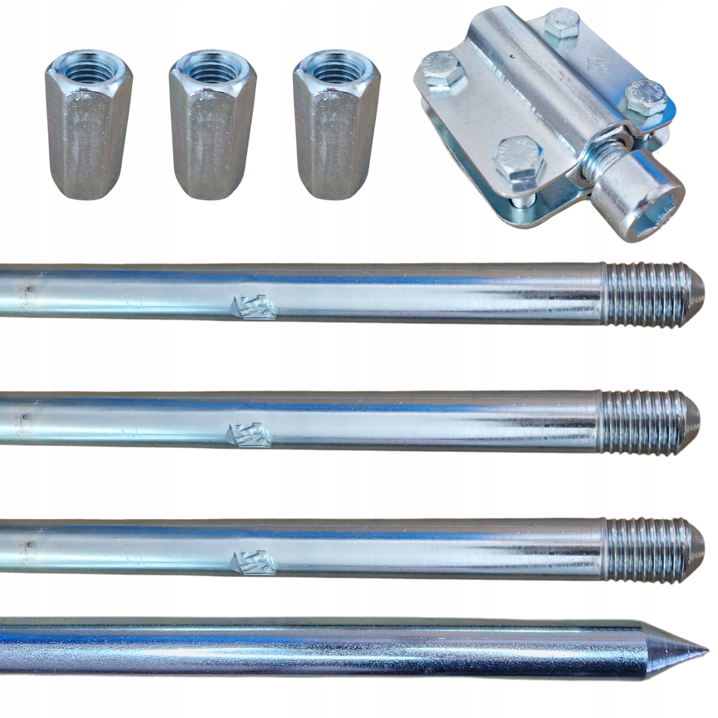 Uziom Odgromowy Pręt Szpilka Odgrom Pv Komplet 4MB (4x1m) M16 Złącze