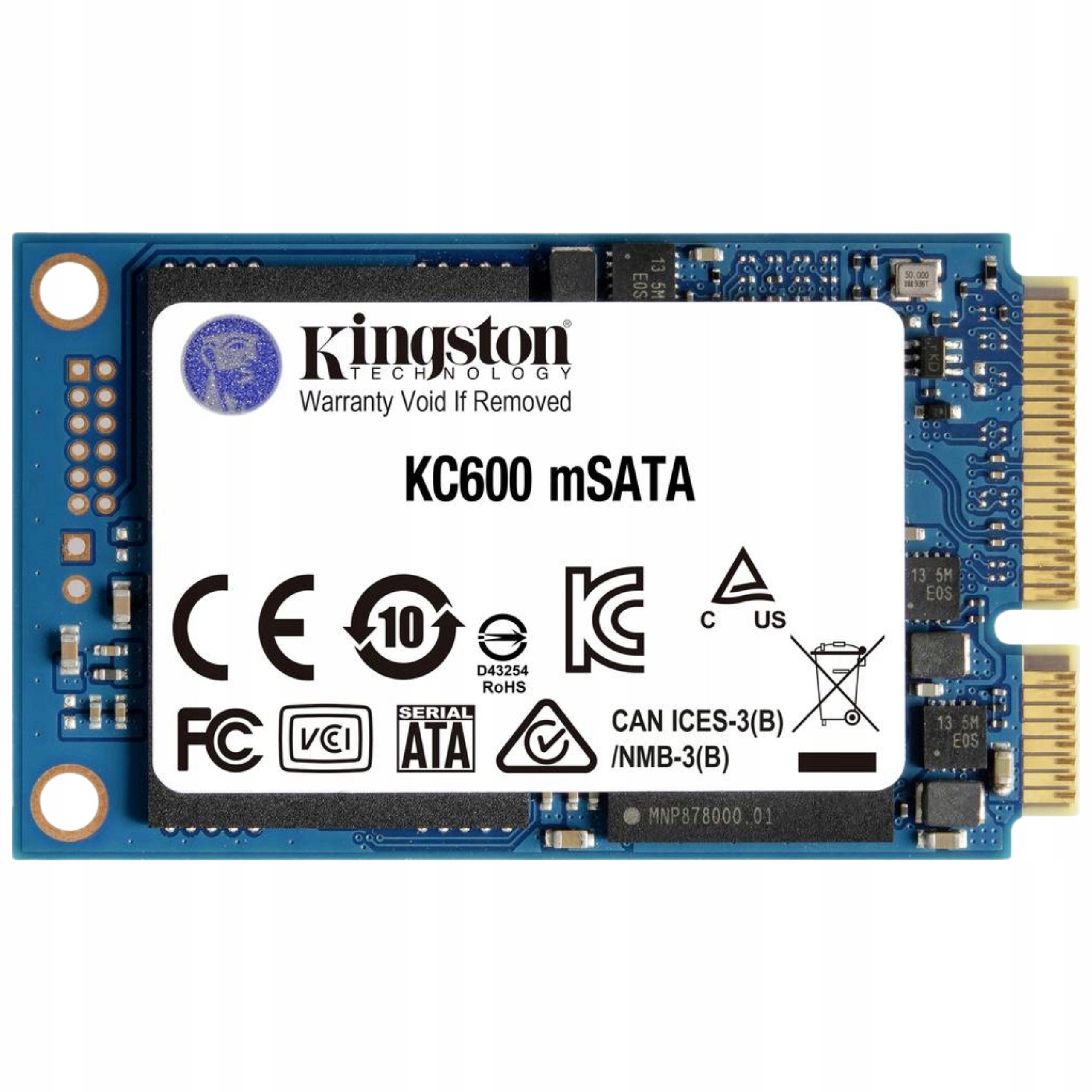Dysk Ssd Kingston KC600 256GB mSATA 1,8" (550/500 MB/s) Nand 3D Tlc