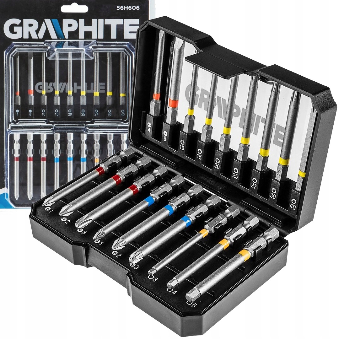 Sada Prodlužovacích Bitů S Adaptérem 18 ks Graphite Dlouhé Bity
