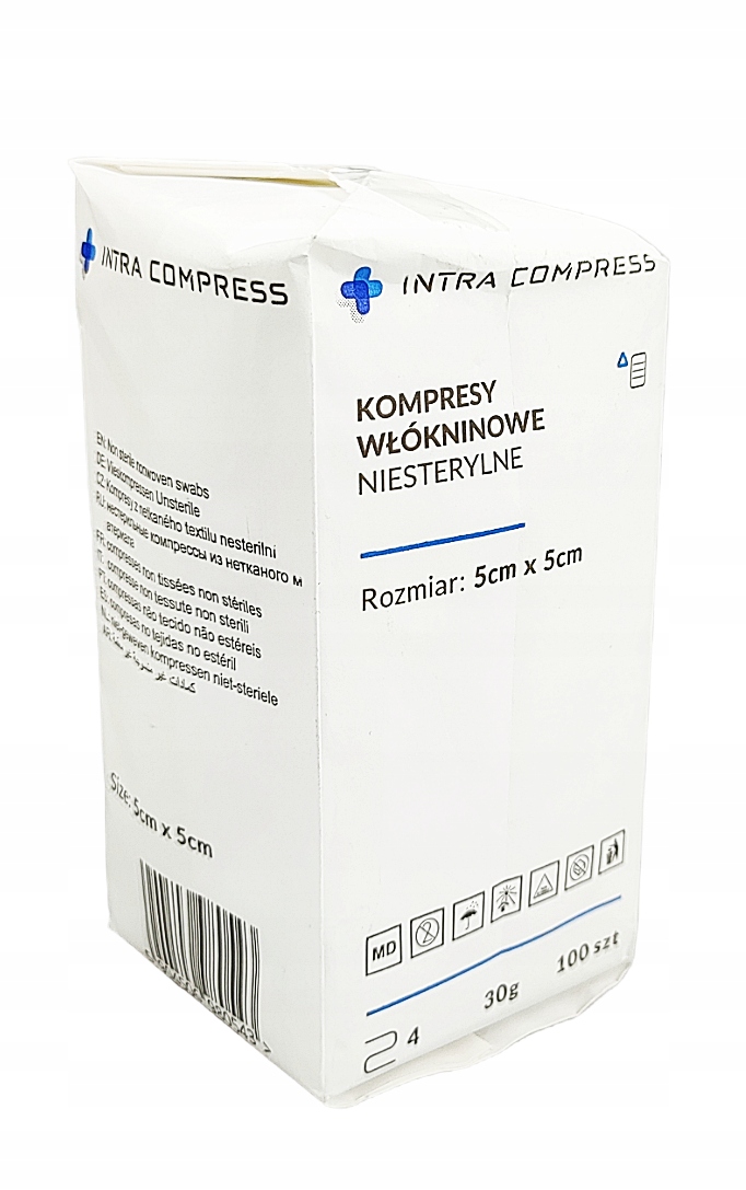 

Kompresy włókninowe niejałowe gaziki 5cmx5cm100szt