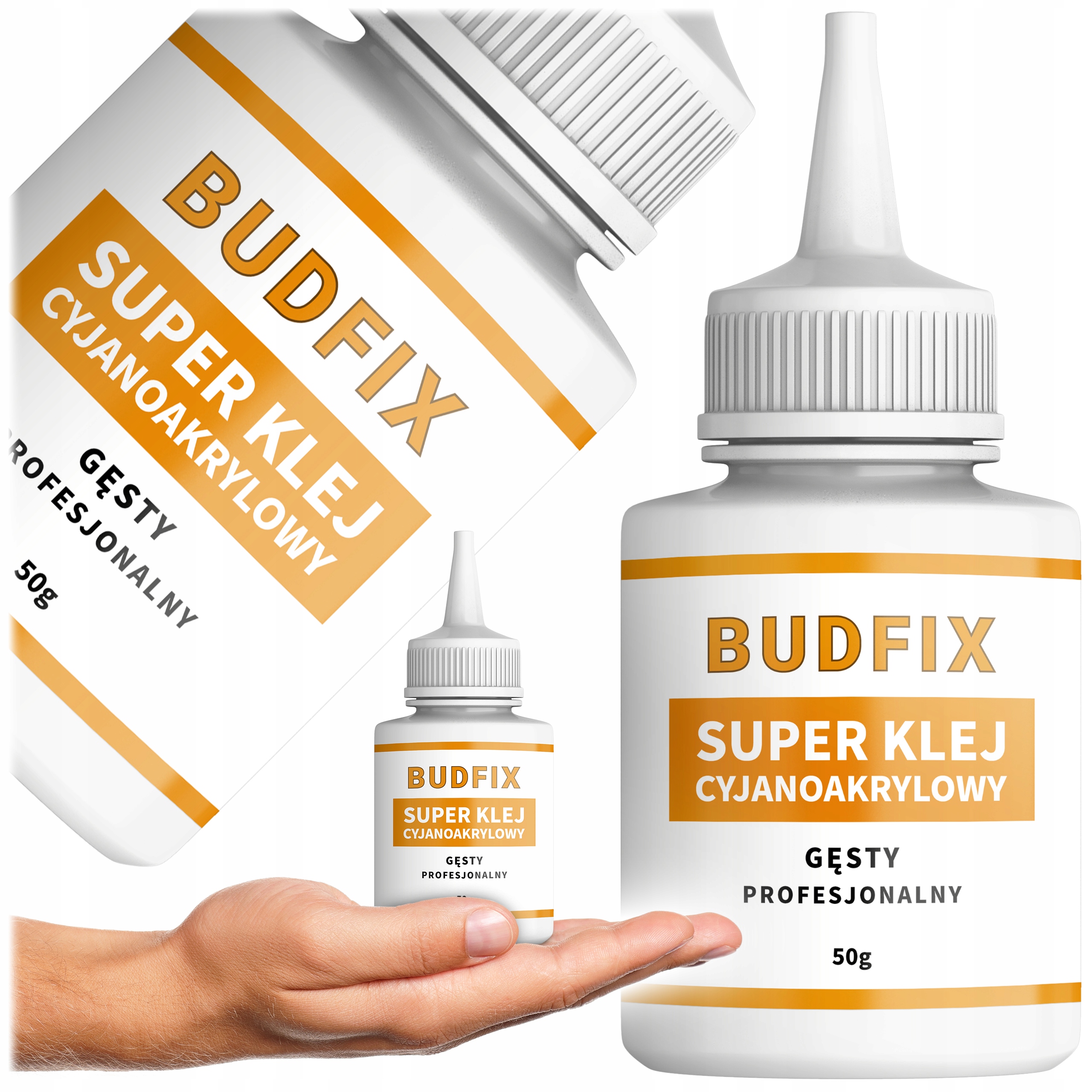 Klej Cyjanoakrylowy Sekundowy Przemysłowy Gęsty 50g Ca Mocny Nie Wsiąka