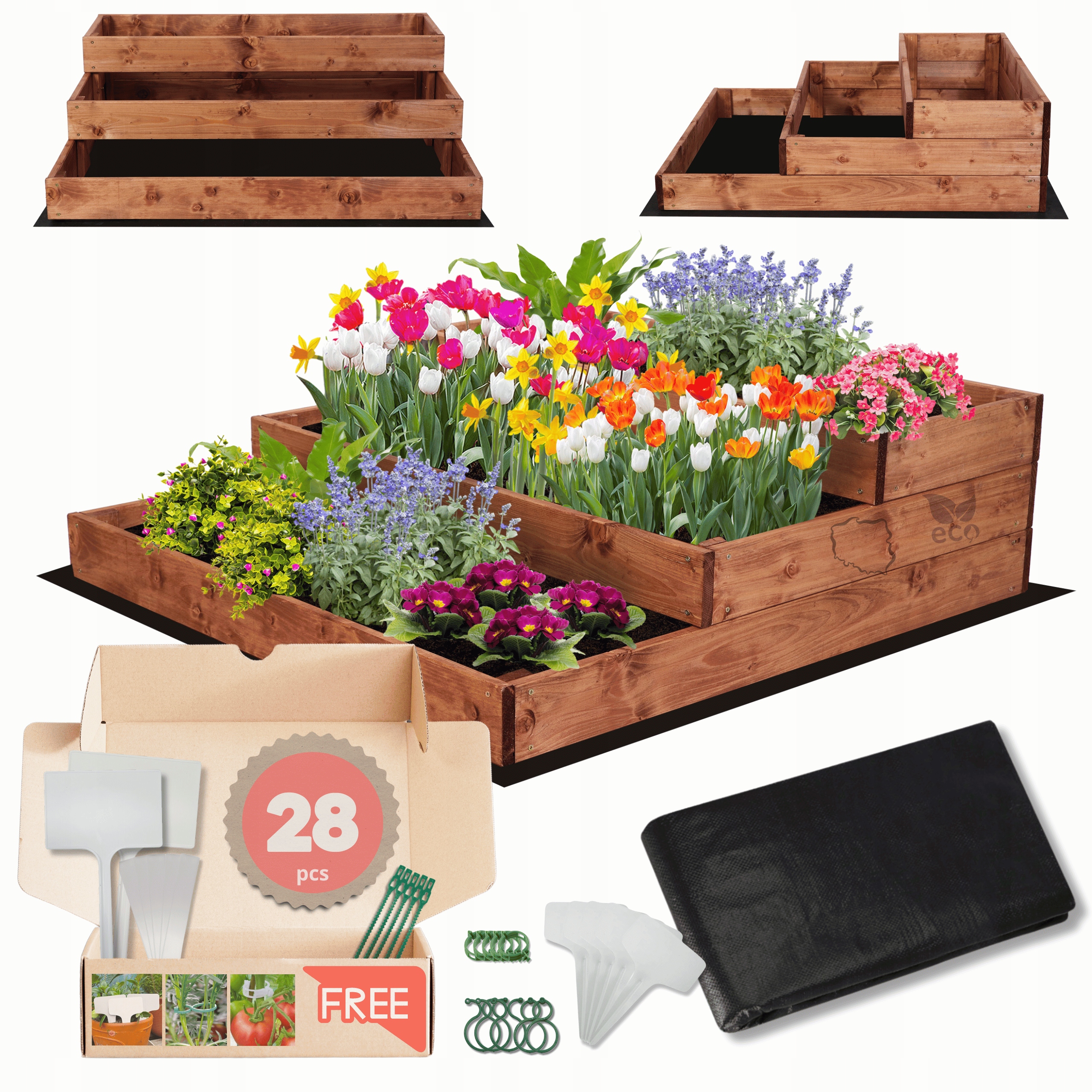 Truhlík zeleninový záhon květináč patrový záhon treláž 27x90x90 impregnace eko