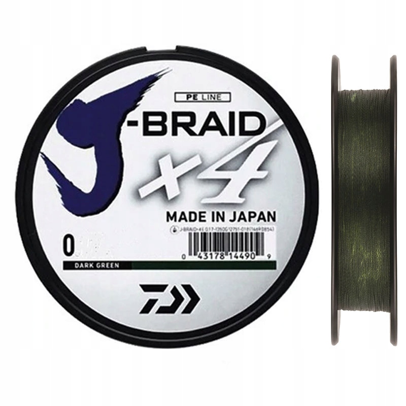 Daiwa J-Braid X4 #1.0 0.13mm 13lb 5.9kg 135m dark green