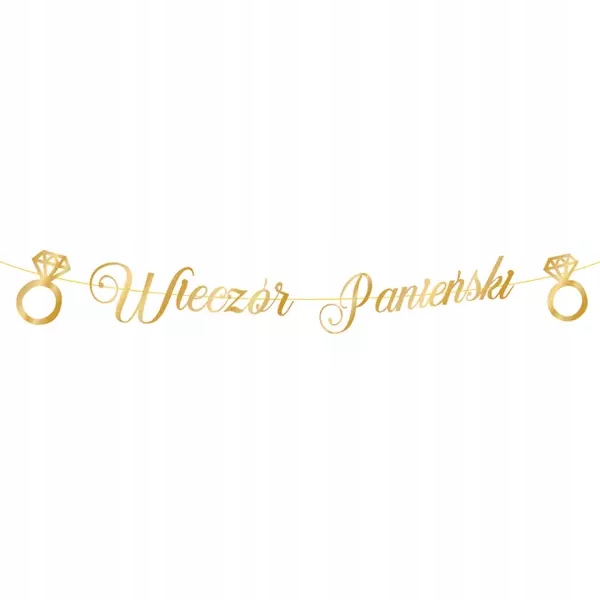 

Baner Wieczór Panieński Złoty 150 x 17 CM