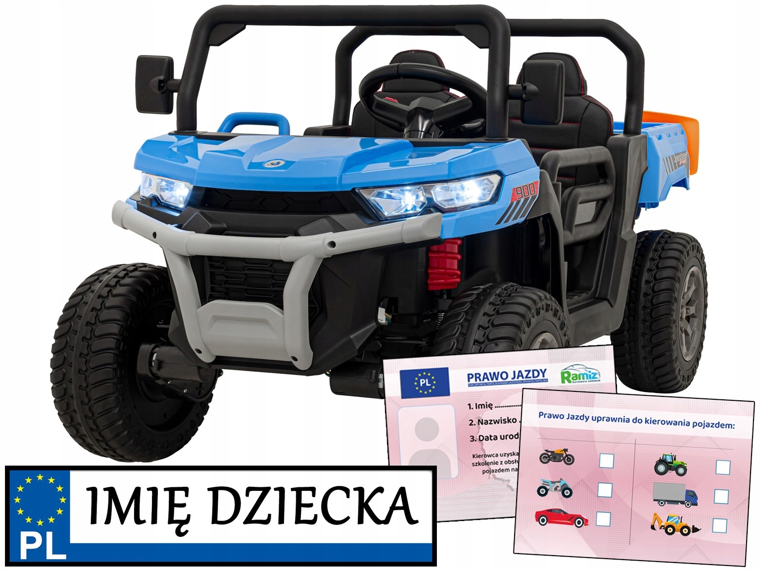 duże auto dwuosobowe na akumulator Pick-Up Speed 900 napęd 4x4 pilot