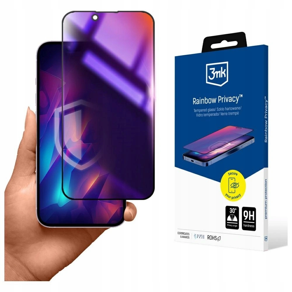 S Privátním Filtrem sklo 3MK Rainbow Privacy pro Apple iPhone 16e