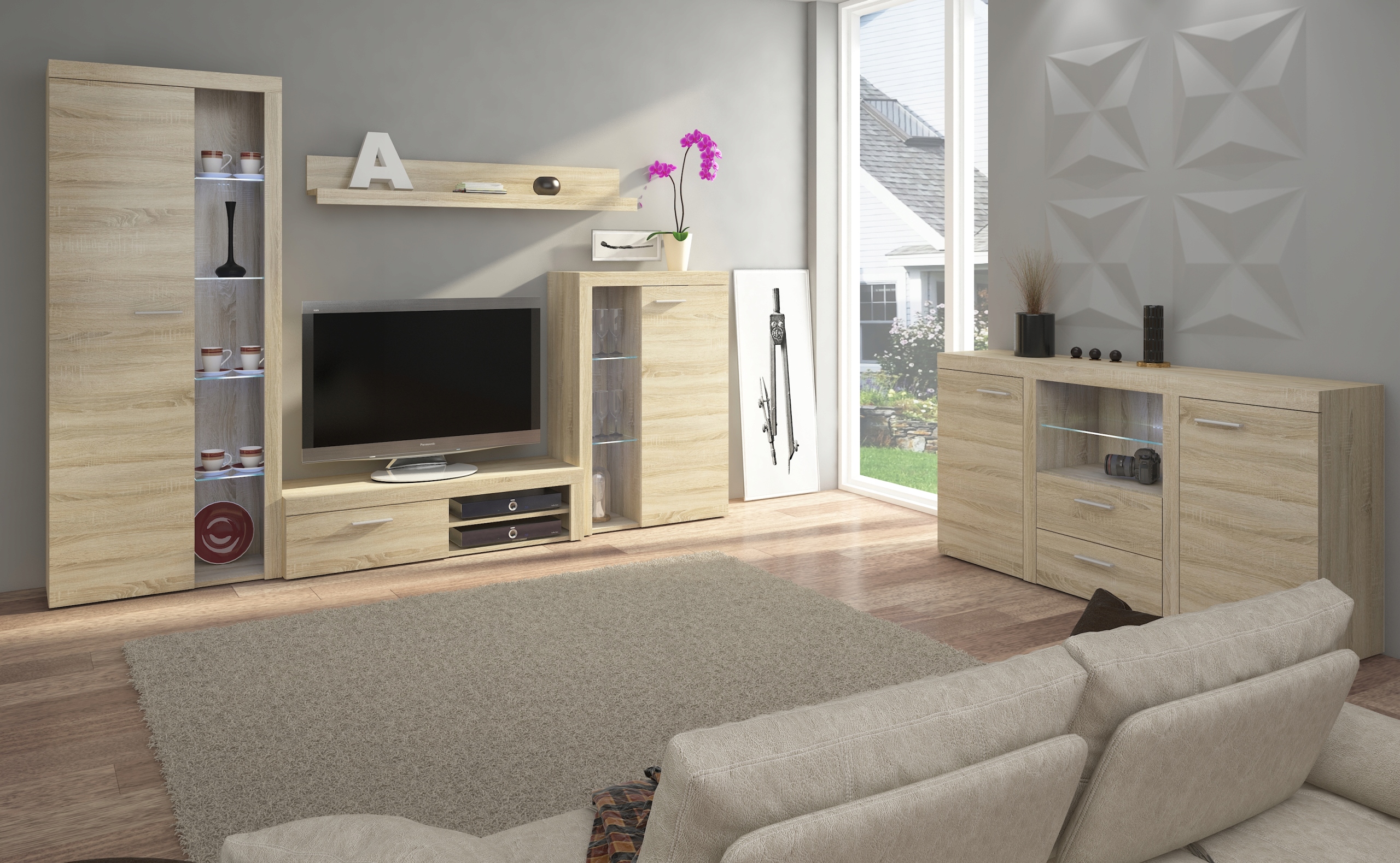 Komoda Rumba 2F2S Dąb Sonoma Kod producenta RUMBASO202F2S