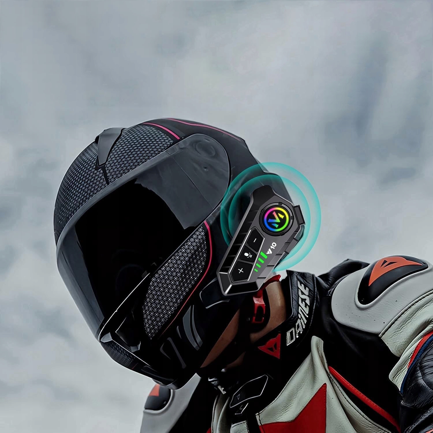 ZESTAW SŁUCHAWKOWY BLUETOOTH DO KASKU MOTOCYKLOWEGO INTERKOM SŁUCHAWKI Kolor czarny