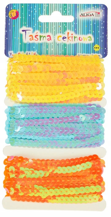 taśma cekinowa 3szt. pastel 3m | MT-9049 — 2