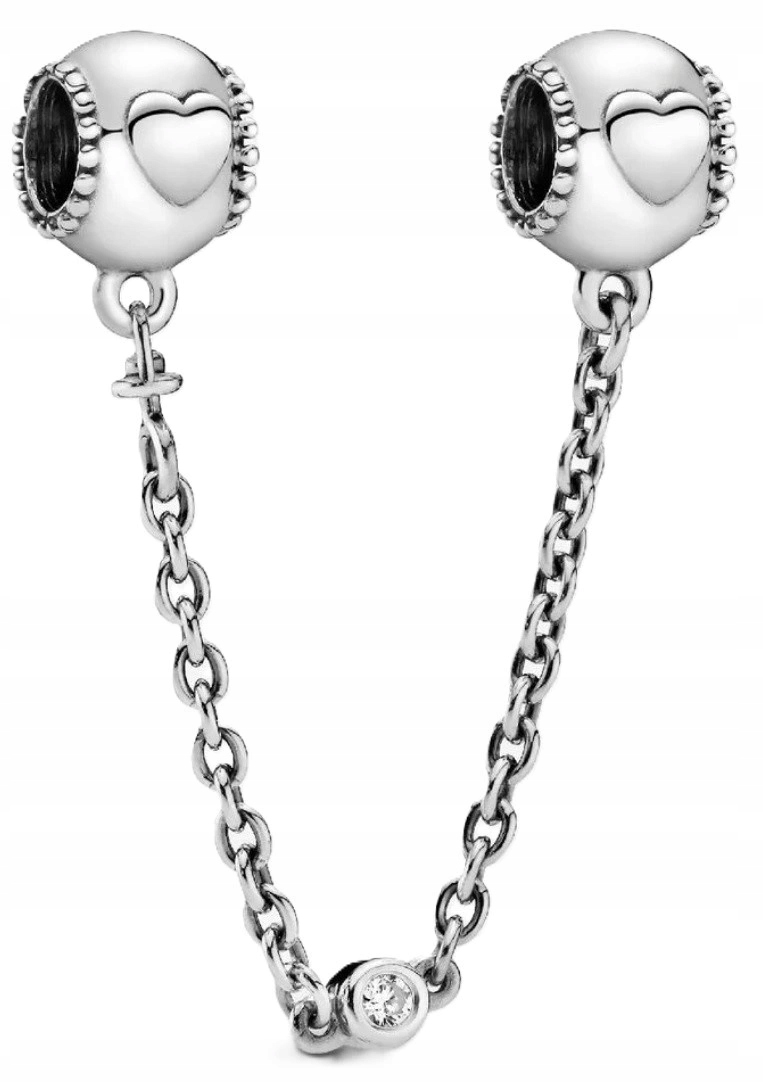 Pandora Řetízek Bezpečnostní Řetízek S Reliéfním Srdíčkem 796457CZ-05