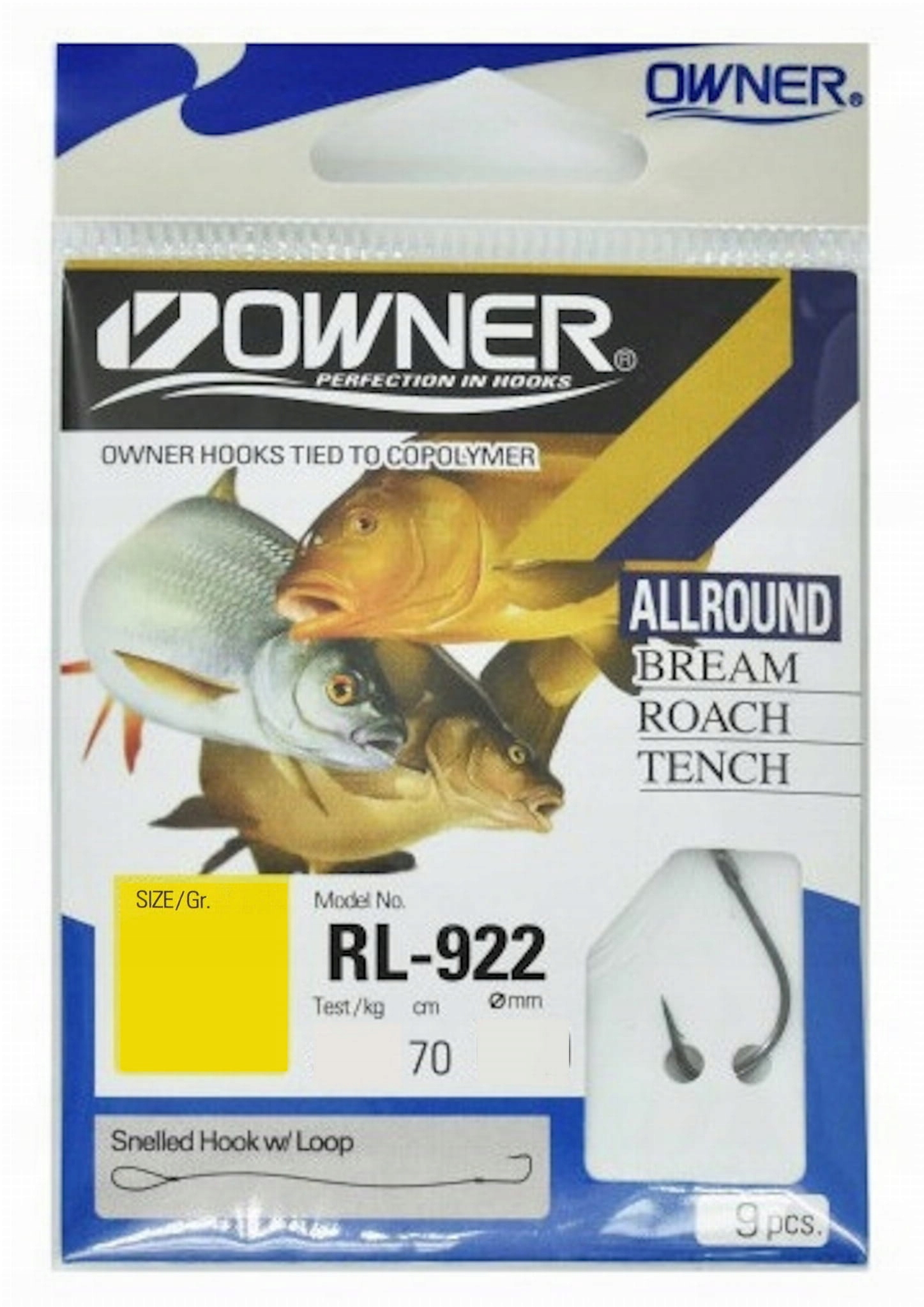 Owner Haczyki Pin RL-922 z przyponami roz. 12