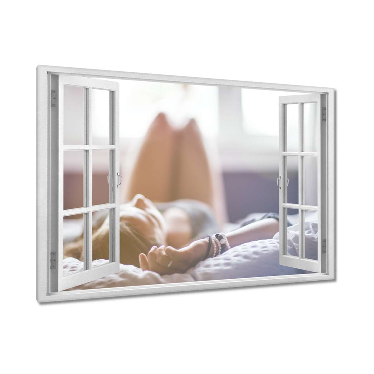 Obrazy 120x80 Dívka v ložnici