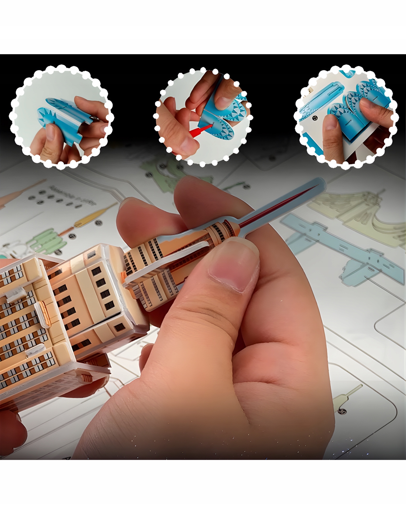 Puzzle 3D Paryż z wieżą Eiffla i oświetleniem LED 117 el. RegMag – Zalety