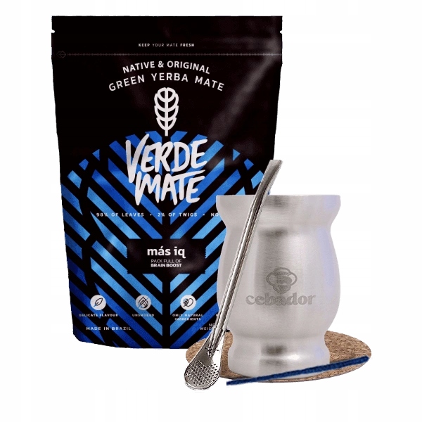 Levně Sada Yerba Mate Verde Mate Más Iq TermoMate a bombilla 500 g (0,5 kg)