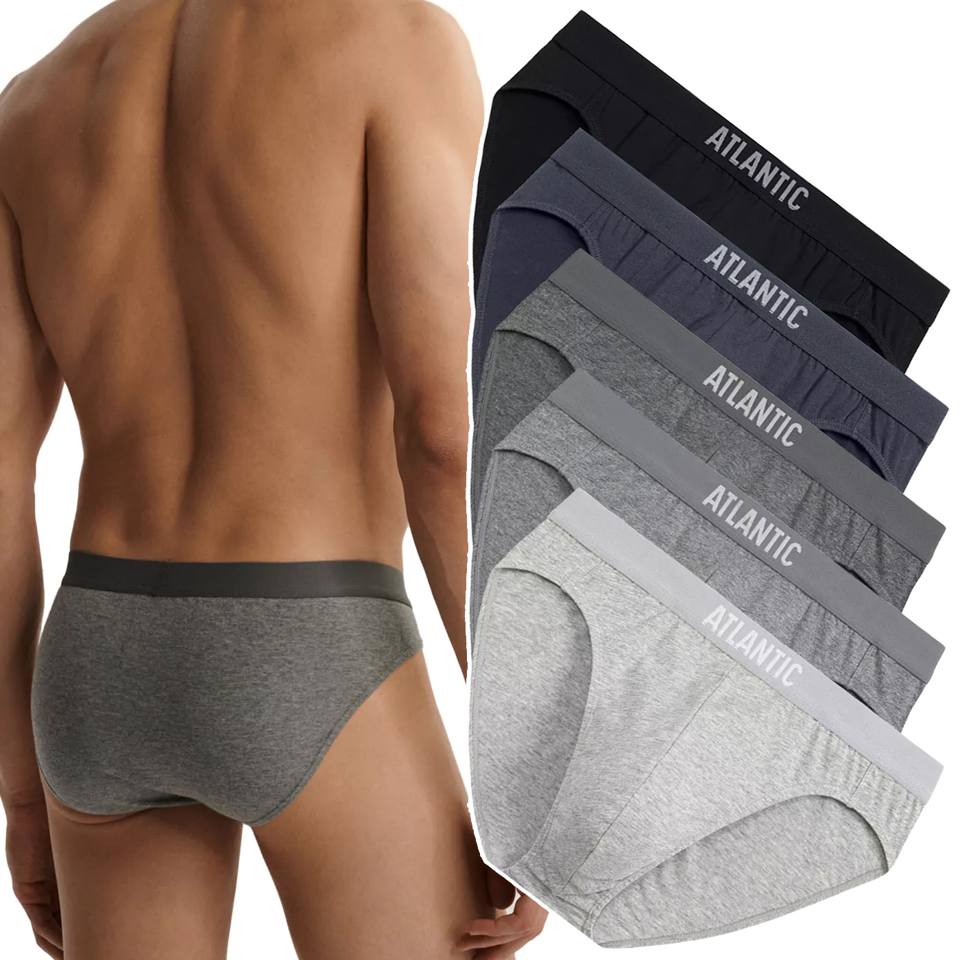 Pánské sportovní slipy x5 Atlantic 5BMP-094 Slipy XXL