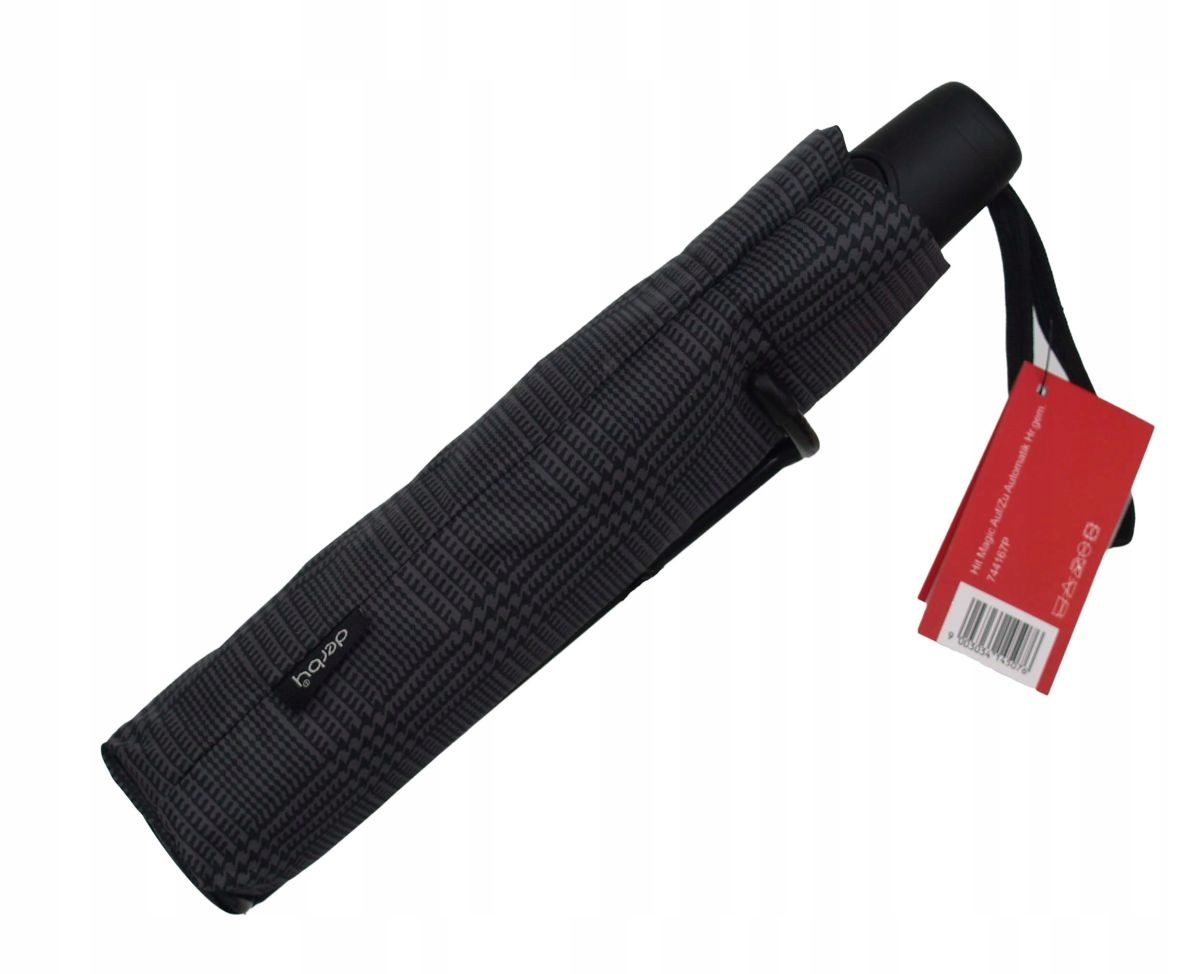 Deštník Derby silný automatický, šedá mřížka.