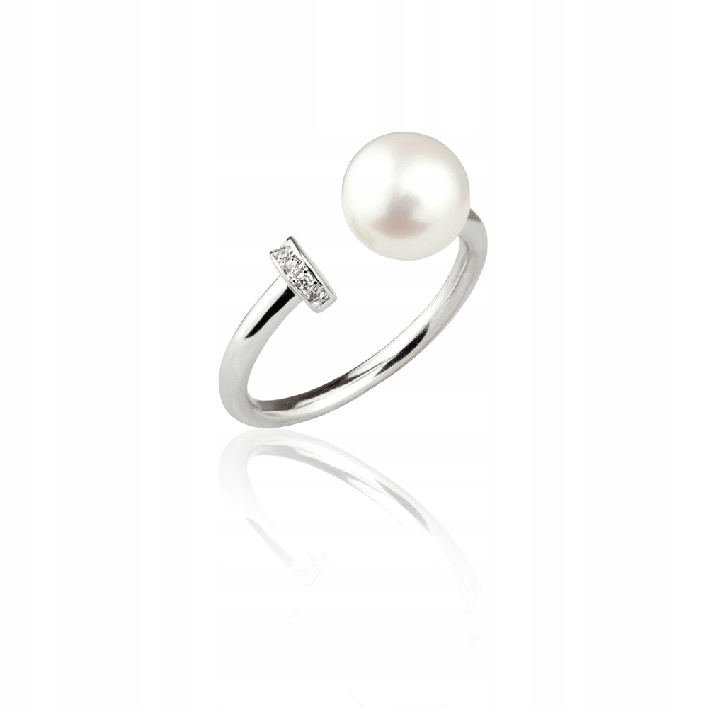 Jednoduchý Stříbrný Prstýnek S Perlou A Zirkony