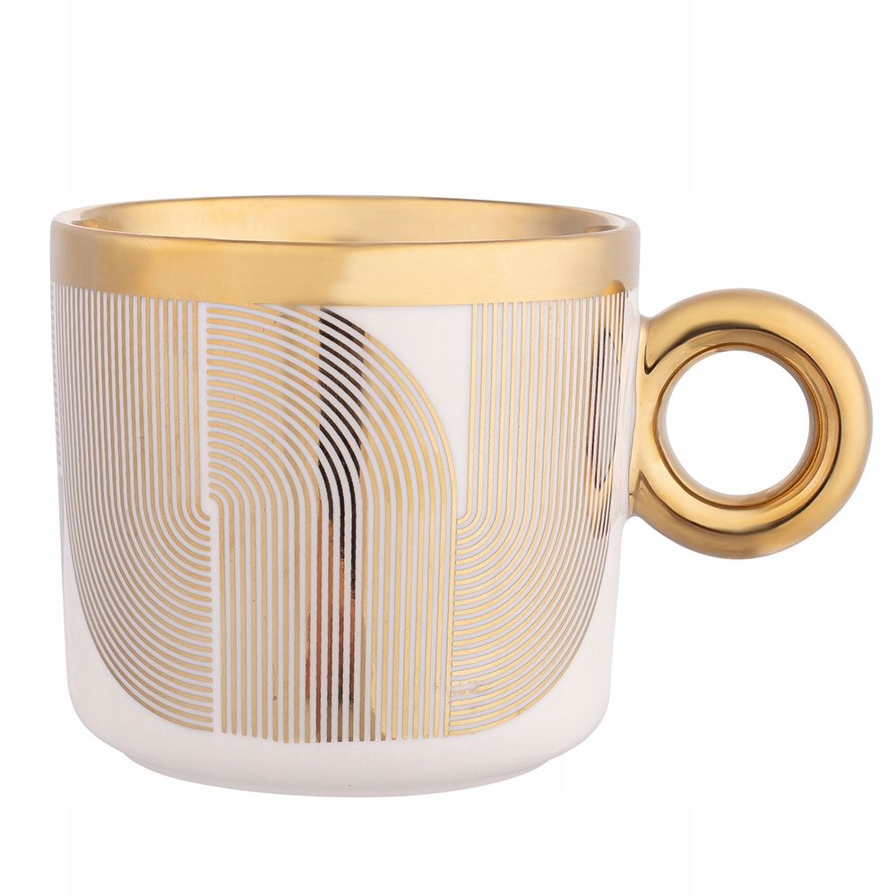 

Kubek Złoty w linie do kawy Glamour Palazzo 350ml
