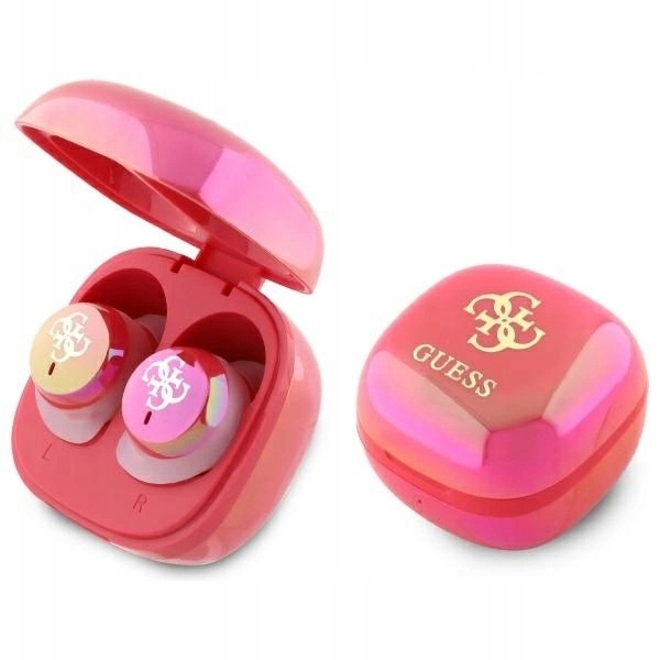Bluetooth sluchátka Guess Iridescent 4G Printed Logo Tws dokovací stanice