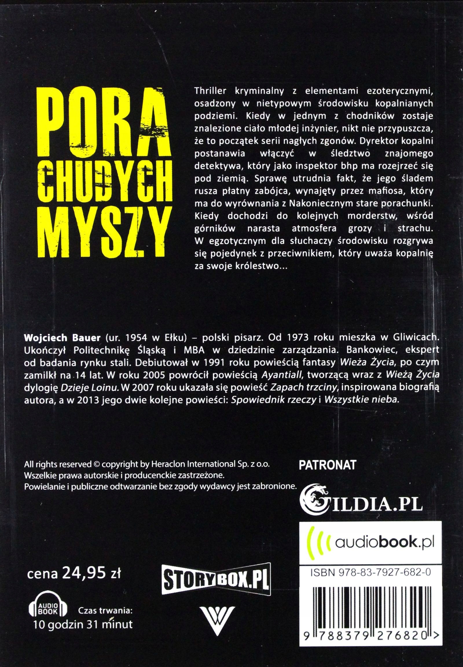 PORA CHUDYCH MYSZY - WOJCIECH BAUER [AUDIOBOOK] Stan opakowania oryginalne